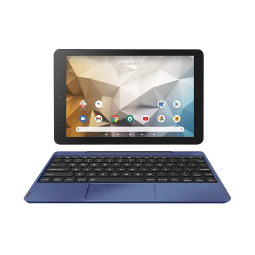 RCA 10 Inch 2GB RAM 32GB Storage Quad-Core IPS HD Touchscreen WiFi Bluetooth with Detachable Keyboard Android 10 Tablet Bundle w/32GB SD Card (Ikat)
