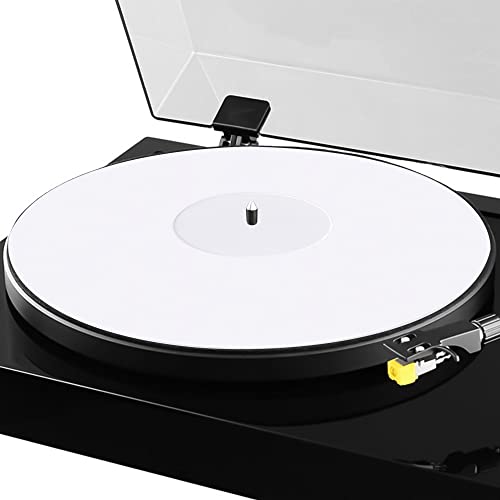 Axiom – Turntable Acrylic Slipmat for Vinyl LP Record Players – 2.7mm Thick for Better Sound Support on Record Player – Provides Anti-static and Tighter bass (White)