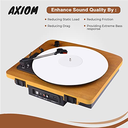 Axiom – Turntable Acrylic Slipmat for Vinyl LP Record Players – 2.7mm Thick for Better Sound Support on Record Player – Provides Anti-static and Tighter bass (White) | The Storepaperoomates Retail Market - Fast Affordable Shopping