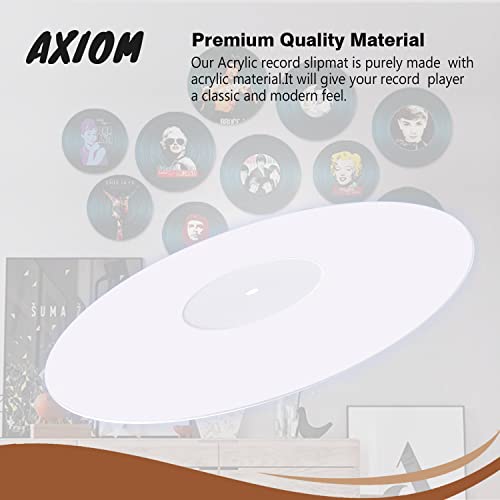 Axiom – Turntable Acrylic Slipmat for Vinyl LP Record Players – 2.7mm Thick for Better Sound Support on Record Player – Provides Anti-static and Tighter bass (White) | The Storepaperoomates Retail Market - Fast Affordable Shopping