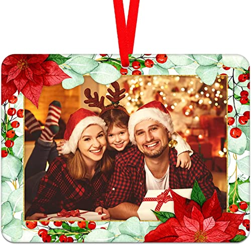 PETCEE Picture Frame Christmas Ornaments 2022 Christmas Family Picture Frame Ornament for Christmas Tree Decorations Personalized Christmas Photo Frame Ornament