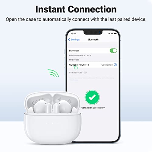 UGREEN HiTune T3 Active Noise Cancelling Wireless Earbuds Bluetooth 5.2, AI-Enhanced Clear Calls Bluetooth Earbuds with mic, Transparency Mode, 10mm Drivers with Bass Boost, HiFi Sound,Fast Pair-White | The Storepaperoomates Retail Market - Fast Affordable Shopping