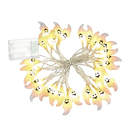 FORRADER Ghost String Lights Decor 15 ft 0.5W LED Lights , Battery Powered with 2 Modes, Halloween Decorations Outdoor & Indoor for Home/Garden/Carnival/Festivals
