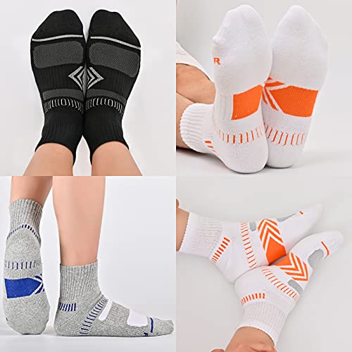 COOPLUS Men’s Cotton Athletic Ankle Socks Performance Cushioned Quarter Moisture Wicking Sock – 6 Pairs | The Storepaperoomates Retail Market - Fast Affordable Shopping