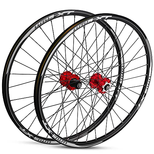 GXFWJD 26 29″ MTB Wheelset 32 Spokes Disc Wheels (Delivery from USA) Mountain Bike Wheels Sealed Bearing QR Bicycle Rims 8 9 10 11 Speed Cassette (Color : 29inch Red)