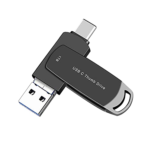 USB C Memory Stick 1TB Phone External Storage , USB 3.1 Flash Drive with USB C / Micro USB Compatible MacBook iPad pro(2019/2020) iPad mini6 and PC (Black 1000GB)