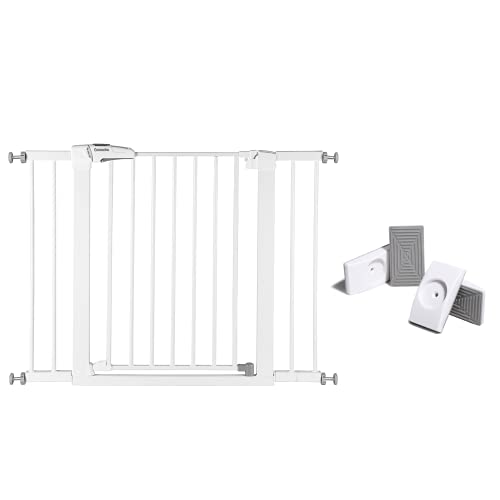 Babelio Metal 26-40“ Baby Gate Pet Gate with Wall Protectors, Safety Gate for Child and Pets, Pressure Mounted Gate with Door for Stair and Doorway