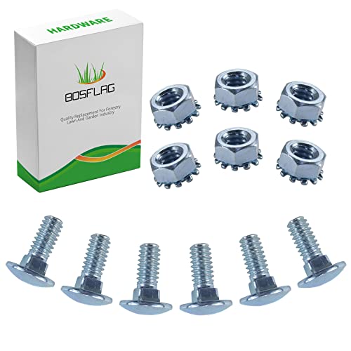 BOSFLAG 1/4-20 x 5/8 Carriage Bolts Replaces 3229-11 3229-22 322911 900014 32142-2 32149-2 915968 Screw & Nuts for Toro 55-8760 Scraper