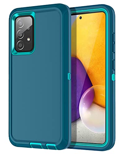 I-HONVA for Galaxy A52 5G Case Shockproof 3 in 1 Full Body Protection [Without Screen Protector] Rugged Heavy Duty Durable Cover Case for Samsung Galaxy A52 5G 2021, Turquoise