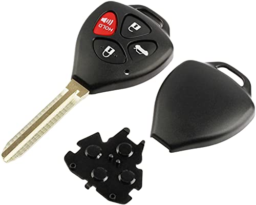 Key Fob Keyless Entry Remote Shell Case & Pad fits Toyota 2008-2013 Avalon / 2007-2011 Camry / 2008-2013 Corolla / 2009-2014 Venza (HYQ12BBY, GQ4-29T)