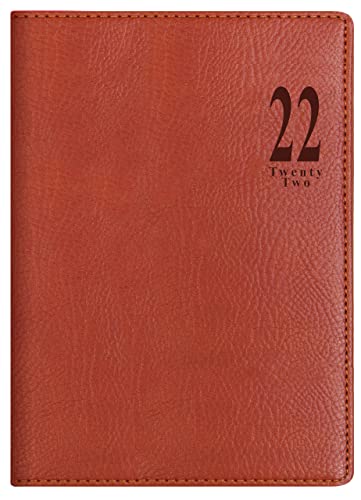 Letts of London Milano A5 day to a page 2022 diary – tan 22-080567
