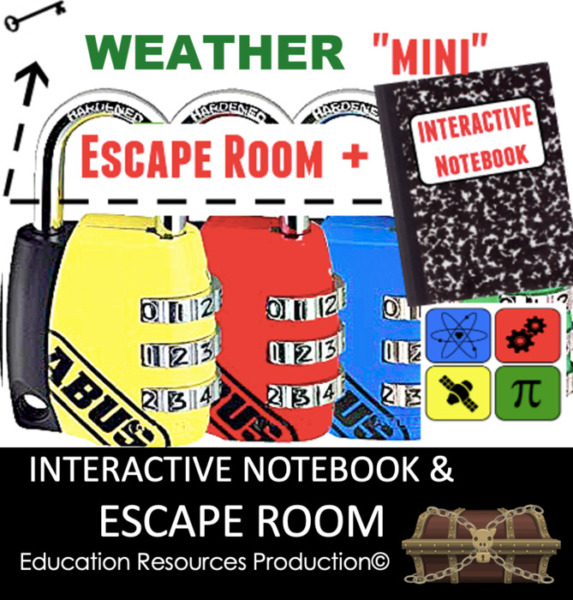 Weather Interactive Notebook & Escape Room Combination Bundle