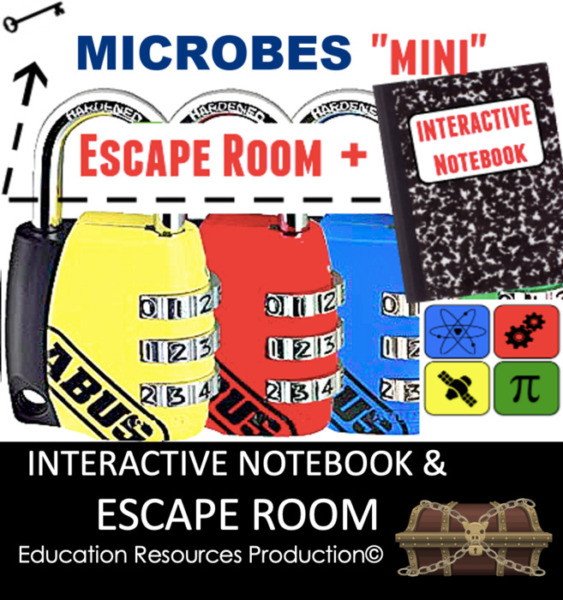 Microbes Interactive Notebook & Escape Room Combination Bundle