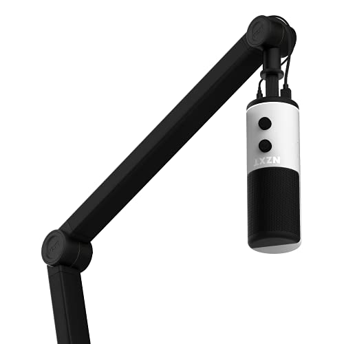 NZXT Boom Arm – AP-BOOMA-B1 – Streaming Microphone Boom Arm – Discreetly Store USB & XLR Cables – Smooth and Silent – Cable Channel Covers – Black