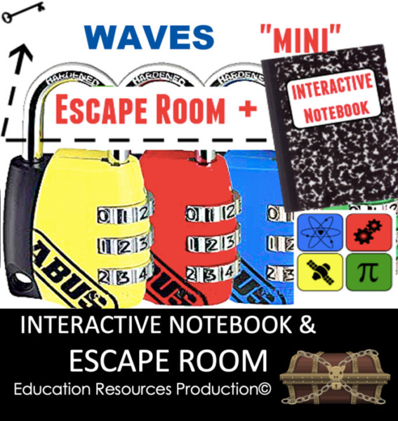 Waves Interactive Notebook & Escape Room Combination Bundle