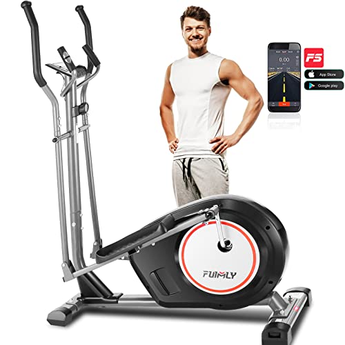 FUNMILY Elliptical Machine for Home, APP Elliptical Trainer Machine with 8 Level, Magnetic Elliptical Training Machine with LCD Monitor and Pulse Sensors Max Capacity 390lbs