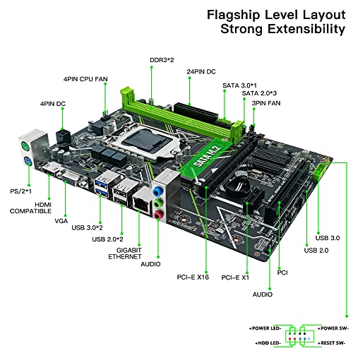 MACHINIST LGA 1155 Motherboard, B75 Micro ATX Computer Motherboard for Desktop PC (Intel 2th/3th Gen, PCIe 2.0, NGFF M.2, PCI, DDR3, SATA 6Gb/s, USB 3.0) for Core i3,i5,i7/Xeon E3 V2/Pentium | The Storepaperoomates Retail Market - Fast Affordable Shopping