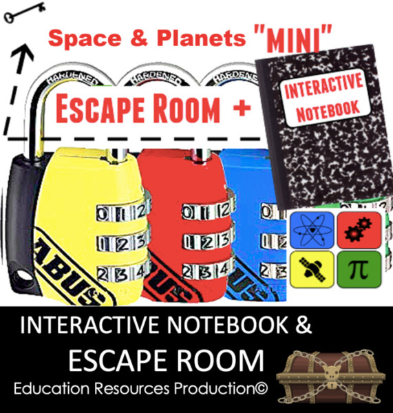 Space & Planets Interactive Notebook & Escape Room Combination Bundle