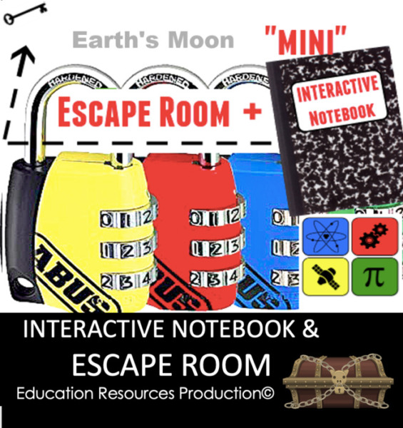 Moon Interactive Notebook & Escape Room Combination Bundle