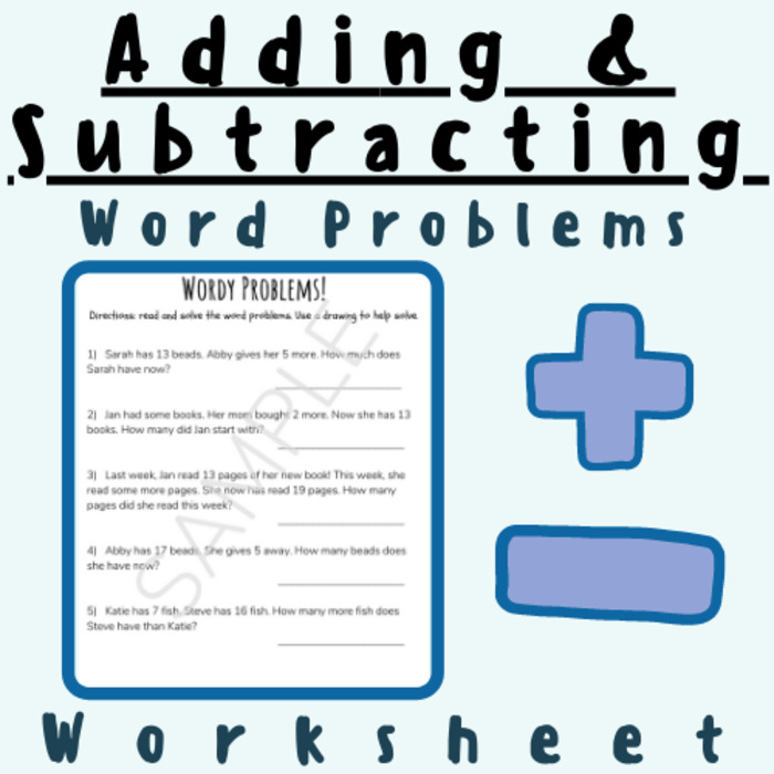 1st-2nd Grade Word Problems (Adding & Subtracting) For K-5 Math Elementary School Classroom Teachers and Students | The Storepaperoomates Retail Market - Fast Affordable Shopping