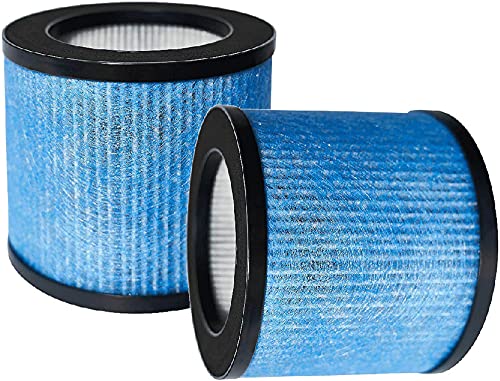 Nispira True HEPA Replacement Filters, Compatible with TOPPIN TPAP002 Air Purifier Comfy Air C1, Compared to Part# TPFF002, 2-Pack