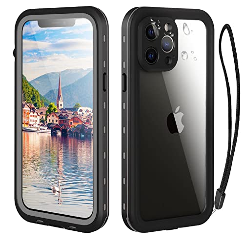 Transy Waterproof iPhone 13 Pro Max Case – Full Body Protection Case for iPhone 13 Pro Max 6.7 inch Waterproof Shockproof Dustproof Phone Case with Built in Screen Protector (Black)