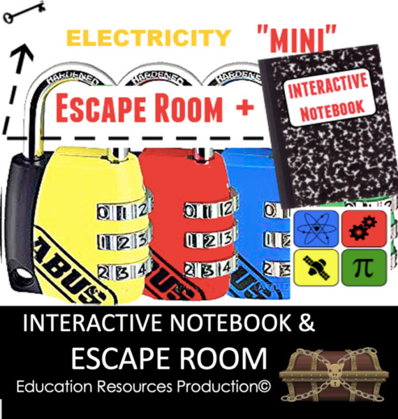 Electricity Interactive Notebook & Escape Room Combination Bundle