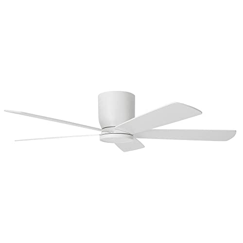 Home Decorators Collection Britton 52 in. Integrated LED Indoor Matte White Ceiling Fan with Light Kit and Remote Control, SW19110 MWH
