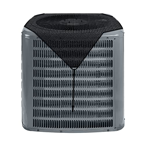 E&K Outdoor AC Unit Cover Outside Air Conditioner Compressor Defender Top Cover Mesh with Bungee Protect A/C from Leaves 32″x32″