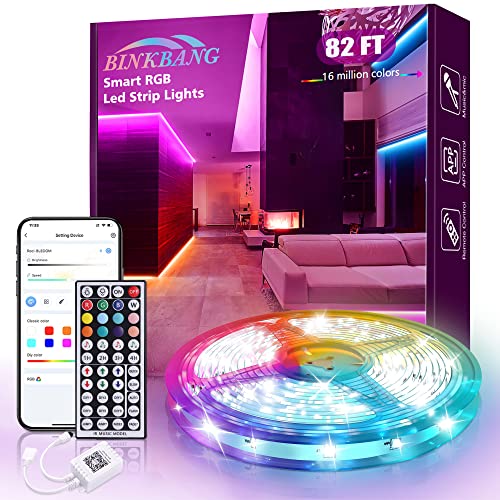 BINKBANG Led Lights, 82ft Ultra Long Led Lights for Bedroom with Smart App Control 44 Keys IR Remote, Led Strip Lights Music Sync Color Changing DIY Mode RGB, Tape Lights for Room Party Decor | The Storepaperoomates Retail Market - Fast Affordable Shopping