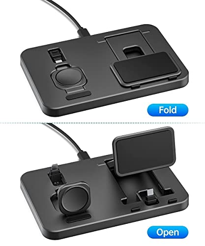 AFLYDOG Charging Station for Apple Multiple Devices, Adjustable 3 in 1 Charging Stand Dock Holder Foldable Charger Stand Compatible with Apple Watch SE/8/7/6/5/4/3/2/1 iPhone AirPods | The Storepaperoomates Retail Market - Fast Affordable Shopping