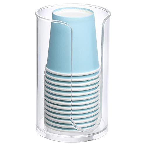LoveBB Plastic Small Disposable Paper Cup Dispenser Storage Holder for Bathroom Vanity Countertop’s Rinsing/Mouthwash Cups