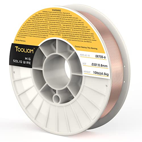 TOOLIOM ER70S-6 .030″(0.8 mm) Mild Steel Mig Solid Welding Wire on 10-Pound Spool for TL-200M TL-250M Pro