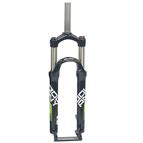 ZCXBHD 20 inch Bicycle Suspension Front Fork Straight Tube 1-1/8″ Aluminum Alloy Mechanical Fork 80mm Travel QR 9mm Disc Brake Bike Accessories (Color : Black Green, Size : 20 inch)