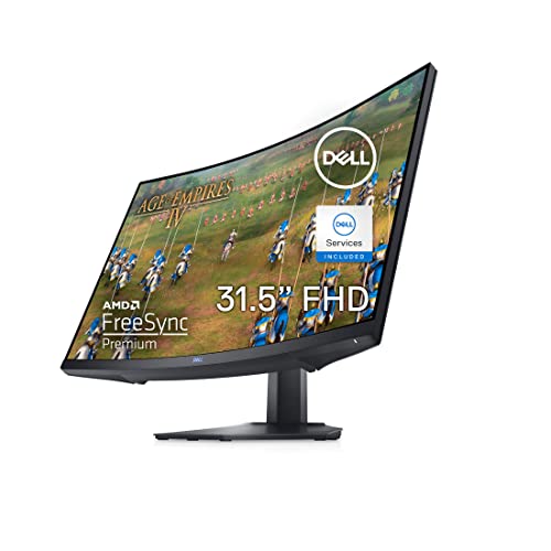 Dell S3222HG 32-inch 165Hz Curved Gaming Monitor – Full HD (1920 x 1080) Display, 1800R Curvature, AMD FreeSync, 4ms Grey-to-Grey Response Time (Super Fast Mode), 16.7 Million Colors – Black