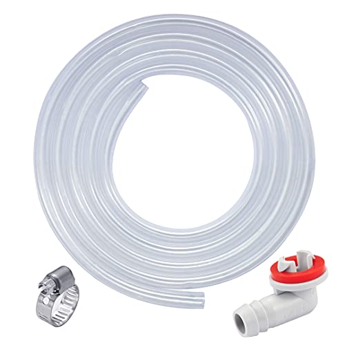 LitKiwi Window Air Conditioner Drain Kit,AC Drain Hose Connector Elbow Fitting(3/5-Inches) & Rubber Ring & 3Feet Clear Vinyl Tube for Universal Mini-Split AC Unit and Window Air Conditioning Unit