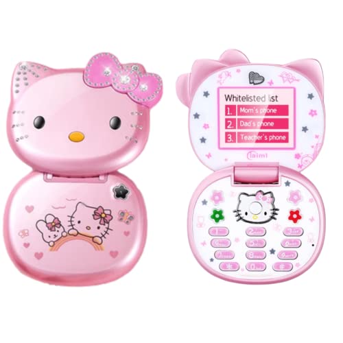 Bella Sun (Pink) Hello Kitty Flip Mobile Cell Phone Anime Cartoon Unlocked Children Japanese, K688+