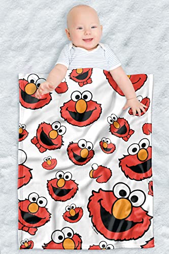 LOGOVISION Sesame Street Fleece Baby Blanket, 30″x40″, Elmo Face Pattern, Unisex for Girls & Boys, Infants/Toddlers