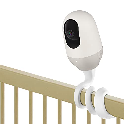 iTODOS Baby Monitor Mount for Nooie Baby Monitor,Nooie Pet Camera Indoor, Versatile Twist Mount Without Tools or Wall Damage –White