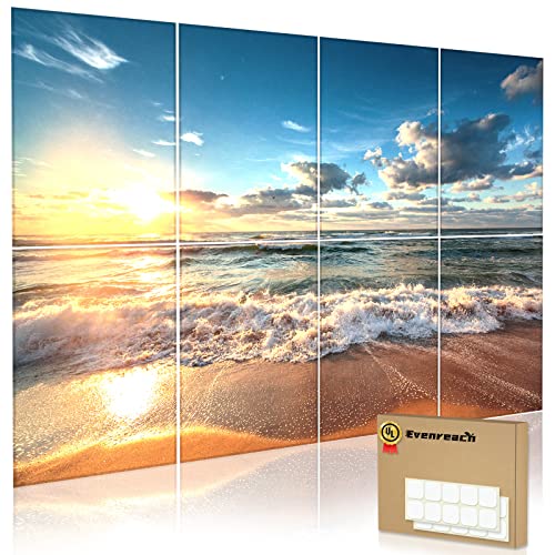 Evenreach 8 Pack Art Acoustic Panels Soundproof Wall Panels,48X32Inches Sound Absorbing Panels,Decorative Acoustical Wall Panels, Acoustic Treatment for Recording Studio (Art, Beach)