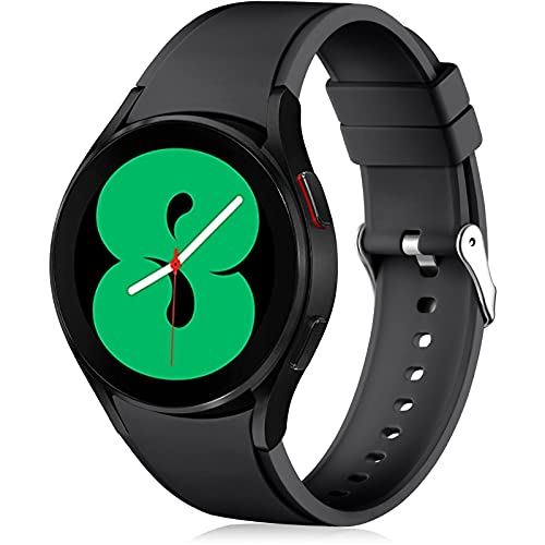 Lerobo No Gap Band Compatible for Samsung Galaxy Watch 4 Band & Galaxy 5 Band 44mm 40mm/Watch 5 Pro Bands 45mm/Galaxy Watch 4 Classic Bands 46mm 42mm,20mm Sport Strap Wristbands for Men Women Black