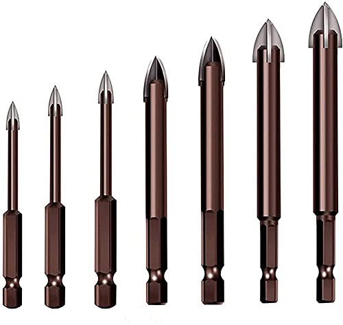 5/7PCS Efficient Universal Drilling Tool, Titanium Combination Drill Tap Bits Set, Triangle Drill Bit, Glass, Tile and Concrete Drill Bit, Multifunctional Cross Alloy Drill Bit Tip Tools (5 PCS) | The Storepaperoomates Retail Market - Fast Affordable Shopping