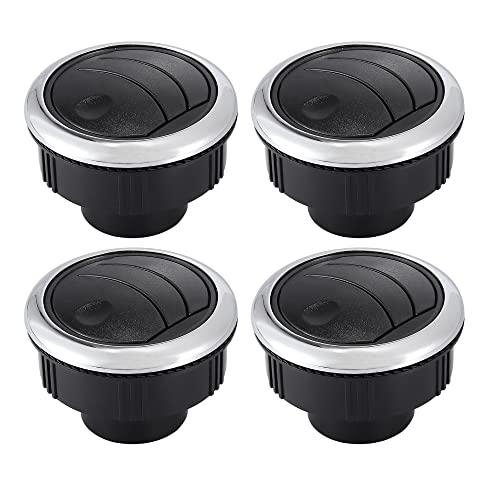 X AUTOHAUX 4Pcs Round AC Air Outlet Vent Louvered Dashboard Electroplate Knob for RV Bus Boat Yacht Caravan 87mm 75mm 46mm