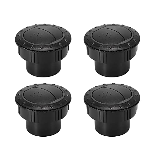 X AUTOHAUX 4Pcs Round AC Air Outlet Vent Louvered Dashboard Electroplate Knob for RV Bus Boat Yacht Caravan 60mm
