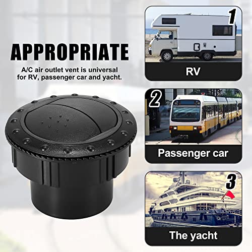 X AUTOHAUX 4Pcs Round AC Air Outlet Vent Louvered Dashboard Electroplate Knob for RV Bus Boat Yacht Caravan 60mm | The Storepaperoomates Retail Market - Fast Affordable Shopping