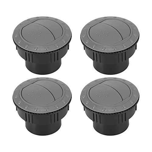 X AUTOHAUX 4Pcs AC Air Outlet Vent Louvered Dashboard Electroplate Knob for RV Bus Boat Yacht Caravan 60mm Gray Black