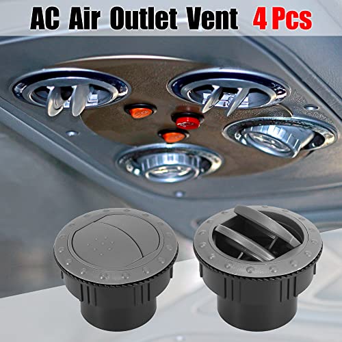 X AUTOHAUX 4Pcs AC Air Outlet Vent Louvered Dashboard Electroplate Knob for RV Bus Boat Yacht Caravan 60mm Gray Black | The Storepaperoomates Retail Market - Fast Affordable Shopping