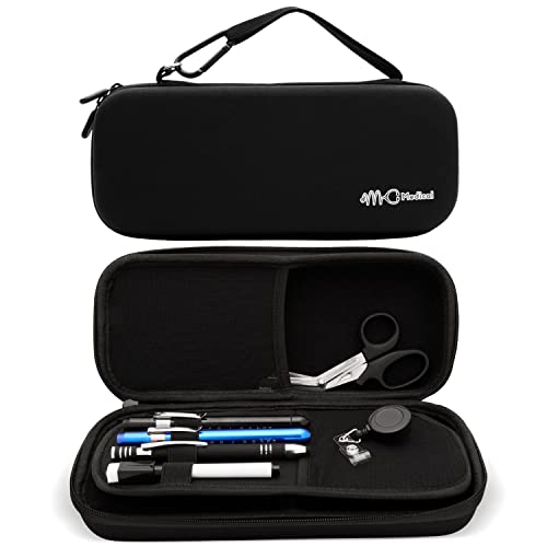 MC Medical Hard Protective Stethoscope Case With Accessories For 3M Littmann Stethoscope, MDF, Omron & More-Includes Badge Reel, Dry Erase Marker, Stylus Ballpoint Pen, Nurse Shears & Pen Lights