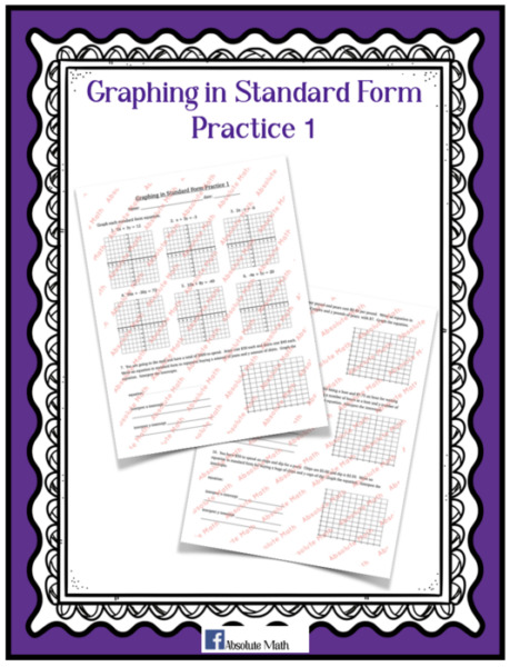 Graphing in Standard Form Practice 1