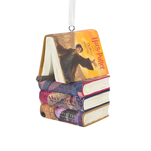 Hallmark Harry Potter Stacked Books with Wand Christmas Ornament, 2.23 x 2.75 x 2.28 inches, (0002HCM9130)
